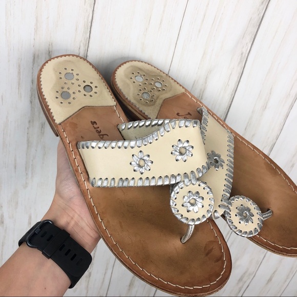 Jack Rogers Shoes - Jack Rogers cream and silver sandals